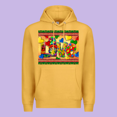 Love Autism Awareness Premium Hoodie Designed By Barkaloodesign