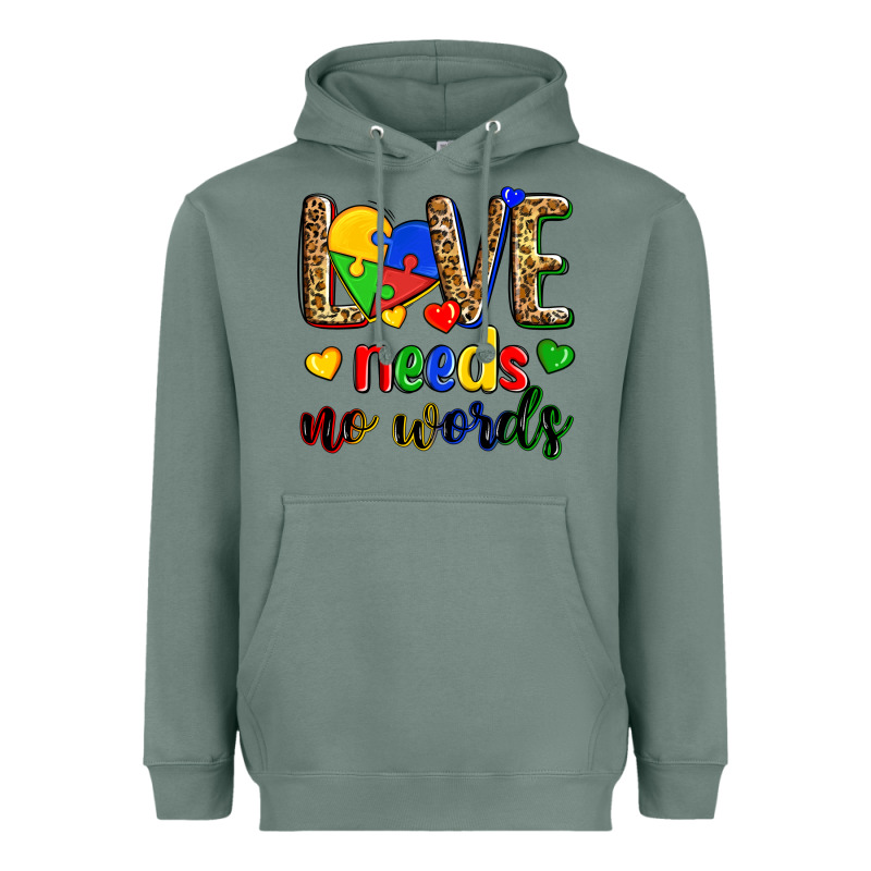 Love Needs No Words Heavyweight Hoodie by Zillion Design Studio | Teevron