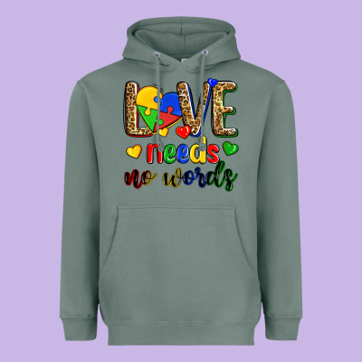 Love Needs No Words Heavyweight Hoodie Designed By Zillion Design Studio