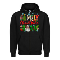 Black family christmas 2024 Zipper Hoodie - Zillion Design Studio