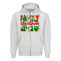 Dove Grey family christmas 2024 Zipper Hoodie - Zillion Design Studio