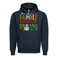 Navy family christmas 2024 Zipper Hoodie - Zillion Design Studio