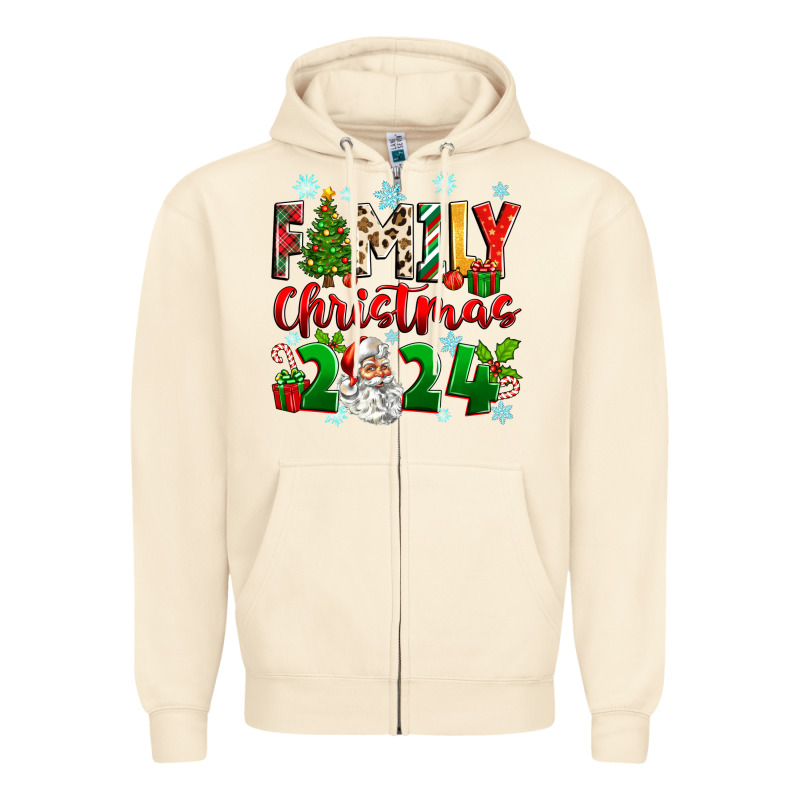 Family Christmas 2024 Zipper Hoodie by Zillion Design Studio | Teevron