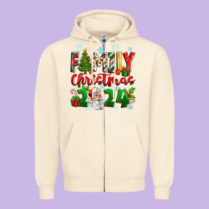 Family Christmas 2024 Zipper Hoodie Designed By Zillion Design Studio