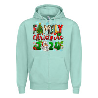 Seafoam family christmas 2024 Zipper Hoodie - Zillion Design Studio