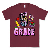 Burgundy Fifth Grade Classic Tee - RanaPortraitStore