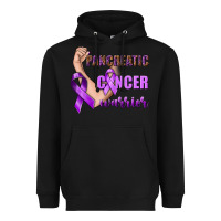 Black Pancreatic Cancer Warrior Heavyweight Hoodie - texasbilliewilder