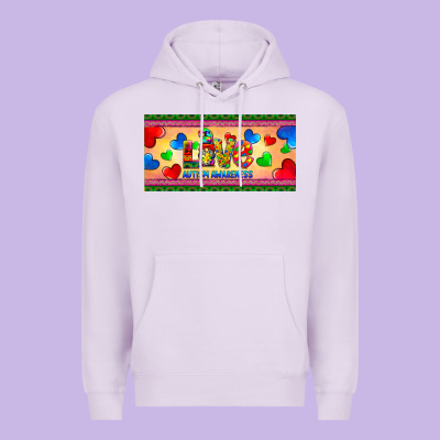Love Autism Awareness License Plate Template Premium Hoodie Designed By Barkaloodesign