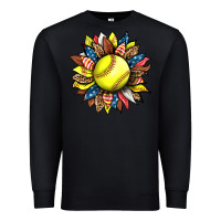 Black softball sunflower Premium Sweatshirt - HRA Design Shop