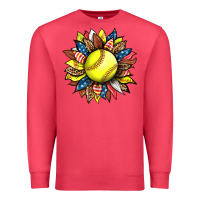 Cardinal softball sunflower Premium Sweatshirt - HRA Design Shop