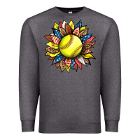 Charcoal Heather softball sunflower Premium Sweatshirt - HRA Design Shop