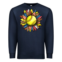 Navy softball sunflower Premium Sweatshirt - HRA Design Shop