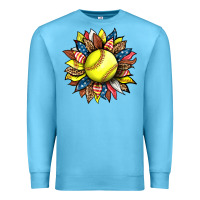Ocean Blue softball sunflower Premium Sweatshirt - HRA Design Shop