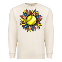 Softball Sunflower Premium Sweatshirt | Teevron