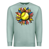 Seafoam softball sunflower Premium Sweatshirt - HRA Design Shop