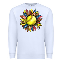 White softball sunflower Premium Sweatshirt - HRA Design Shop