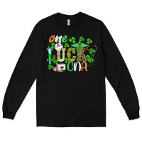 Black st.patricks one lucky cna  nurse Long Sleeve Tee - BarkalooDesign