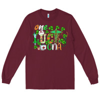 Burgundy st.patricks one lucky cna  nurse Long Sleeve Tee - BarkalooDesign