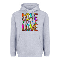 Heather Grey love is love Heavyweight Hoodie - Zillion Design Studio