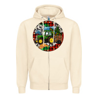 Sandshell Christmas Farm Tractor Zipper Hoodie - RanaPortraitStore