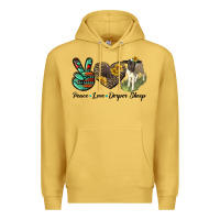 Antique Gold Peace Love Dorper Sheep Premium Hoodie - LillyAllenDesigns