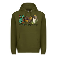 Army Green Peace Love Dorper Sheep Premium Hoodie - LillyAllenDesigns
