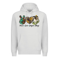 Dove Grey Peace Love Dorper Sheep Premium Hoodie - LillyAllenDesigns