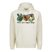 Oatmeal Heather Peace Love Dorper Sheep Premium Hoodie - LillyAllenDesigns