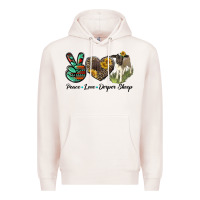 Pale Pink Peace Love Dorper Sheep Premium Hoodie - LillyAllenDesigns