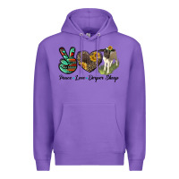 Purple Peace Love Dorper Sheep Premium Hoodie - LillyAllenDesigns