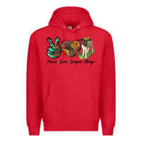 Red Peace Love Dorper Sheep Premium Hoodie - LillyAllenDesigns