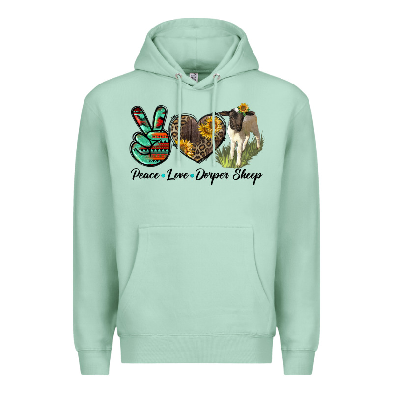 Peace Love Dorper Sheep Premium Hoodie by LillyAllenDesigns | Teevron