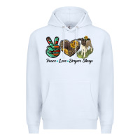White Peace Love Dorper Sheep Premium Hoodie - LillyAllenDesigns