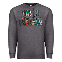 Charcoal Heather faith family freedom Premium Sweatshirt - CowhideDigitalArt