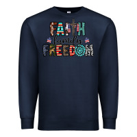 Navy faith family freedom Premium Sweatshirt - CowhideDigitalArt