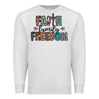 Oatmeal Heather faith family freedom Premium Sweatshirt - CowhideDigitalArt