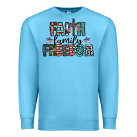Ocean Blue faith family freedom Premium Sweatshirt - CowhideDigitalArt