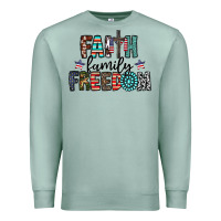Seafoam faith family freedom Premium Sweatshirt - CowhideDigitalArt