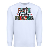 White faith family freedom Premium Sweatshirt - CowhideDigitalArt