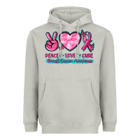 Moon Dust Peace Love Cure Breast Cancer Awareness Heavyweight Hoodie - texasbilliewilder