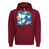 Burgundy nicaragua hearts Zipper Hoodie - texasbilliewilder