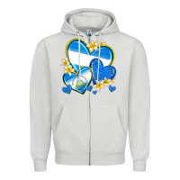Dove Grey nicaragua hearts Zipper Hoodie - texasbilliewilder
