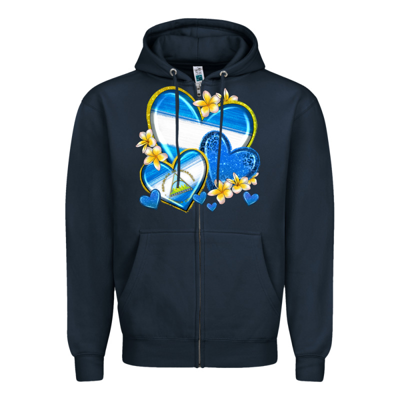Nicaragua Hearts Zipper Hoodie by texasbilliewilder | Teevron