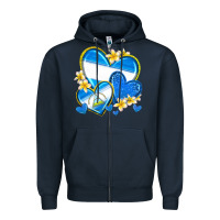 Navy nicaragua hearts Zipper Hoodie - texasbilliewilder
