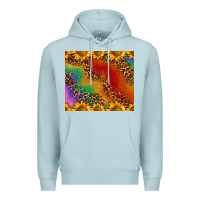 Blue Mist pride sunflower  rainbow leopard Premium Hoodie - AdoDesignShop