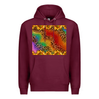 Burgundy pride sunflower  rainbow leopard Premium Hoodie - AdoDesignShop
