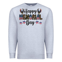 Heather Grey happy memorial day Premium Sweatshirt - CowhideDigitalArt