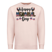 Pale Pink happy memorial day Premium Sweatshirt - CowhideDigitalArt