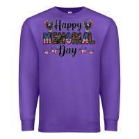 Purple happy memorial day Premium Sweatshirt - CowhideDigitalArt