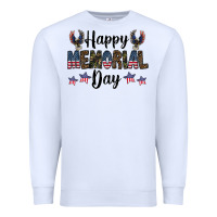 White happy memorial day Premium Sweatshirt - CowhideDigitalArt